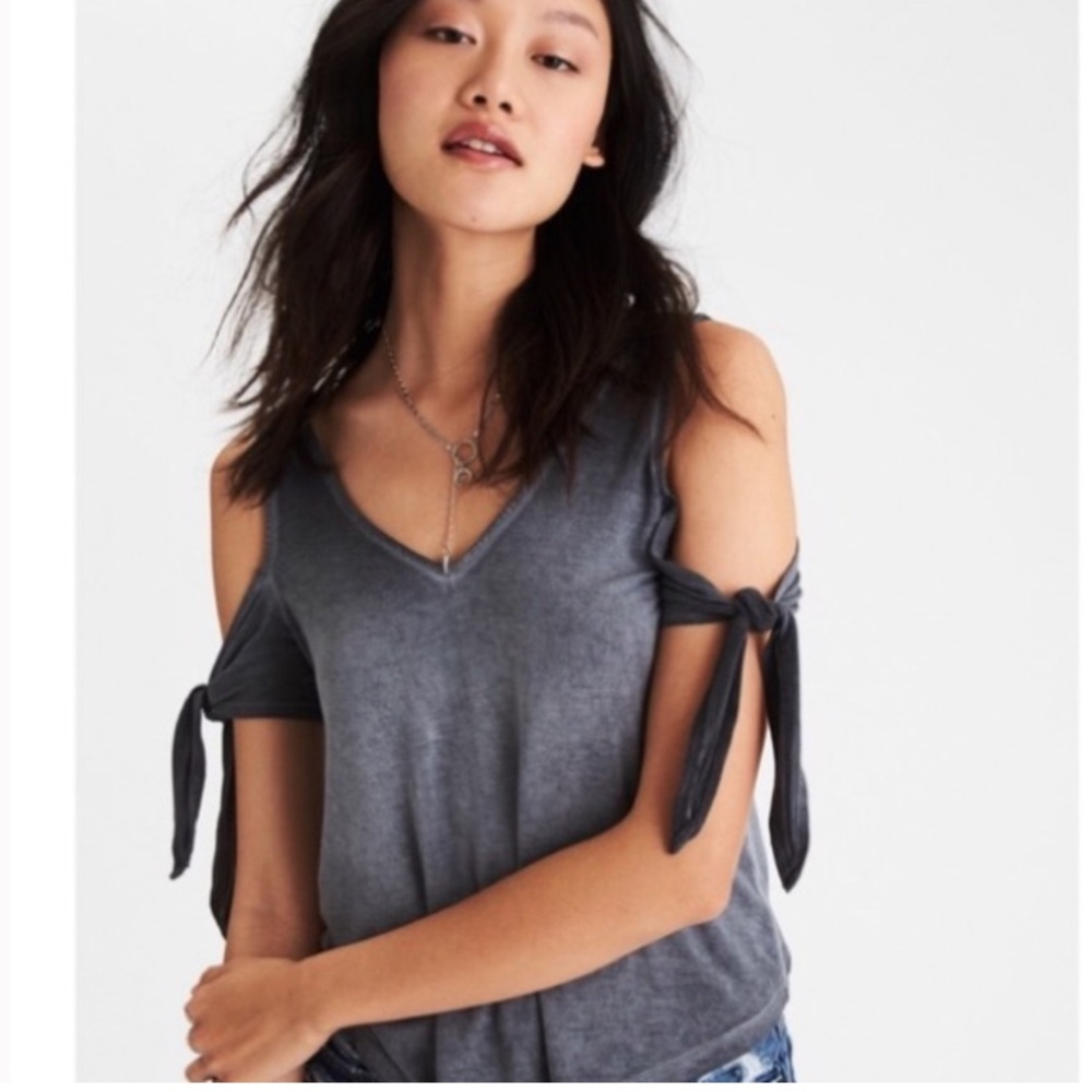 AE soft & sexy cold shoulder tie tank